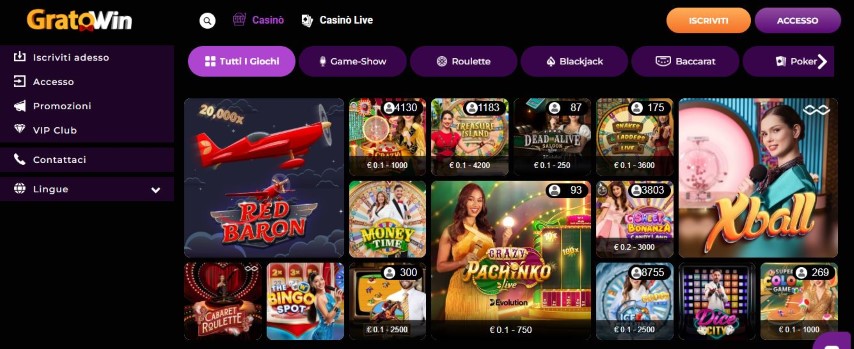 Gioca a roulette blackjack e baccarat con dealer in diretta